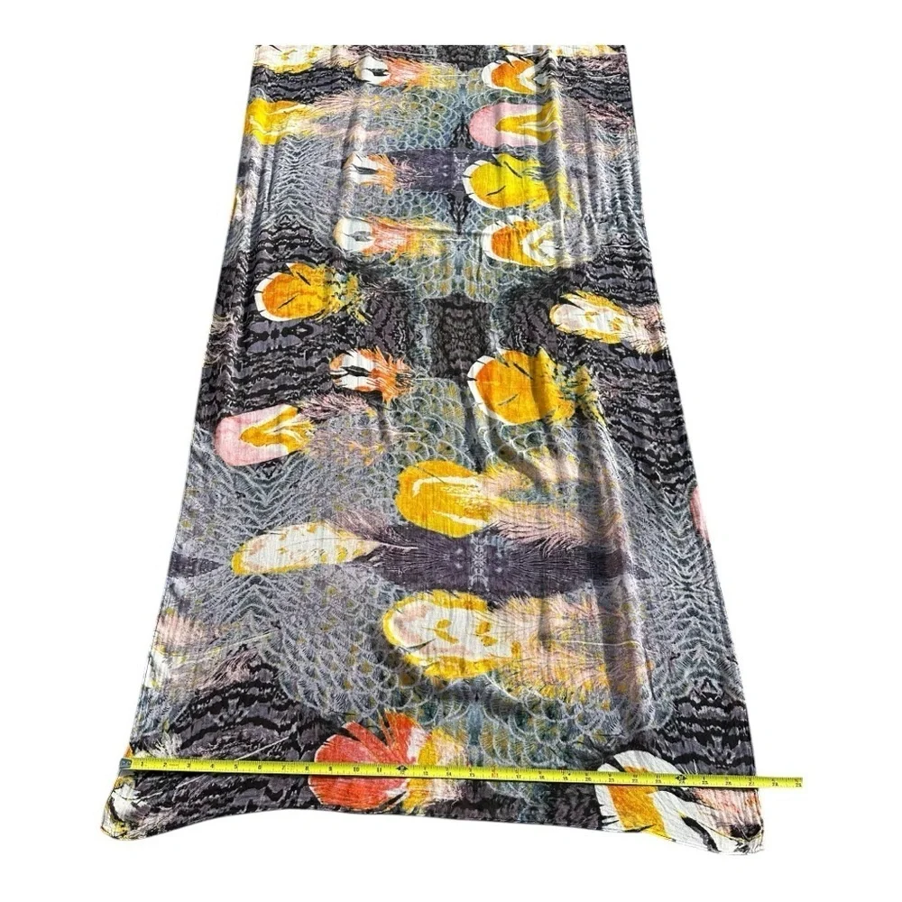 Abstract Feather Multicolor Front Row Society Artist Rectangle Scarf - Picture 5 of 8